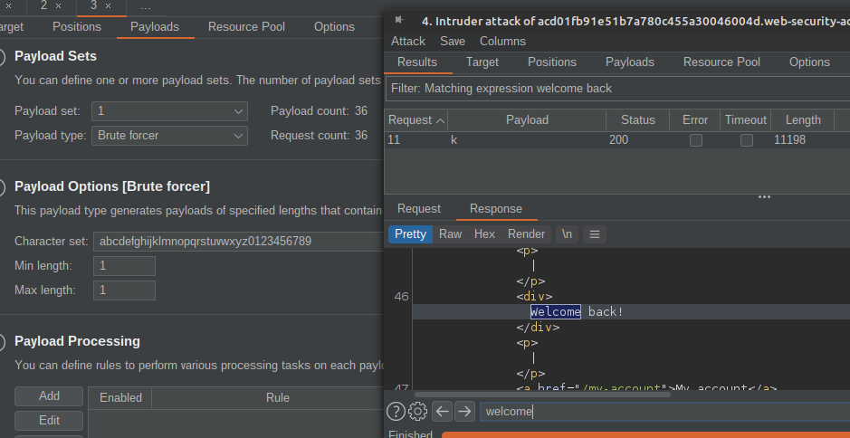 Enumerate the first character of the password