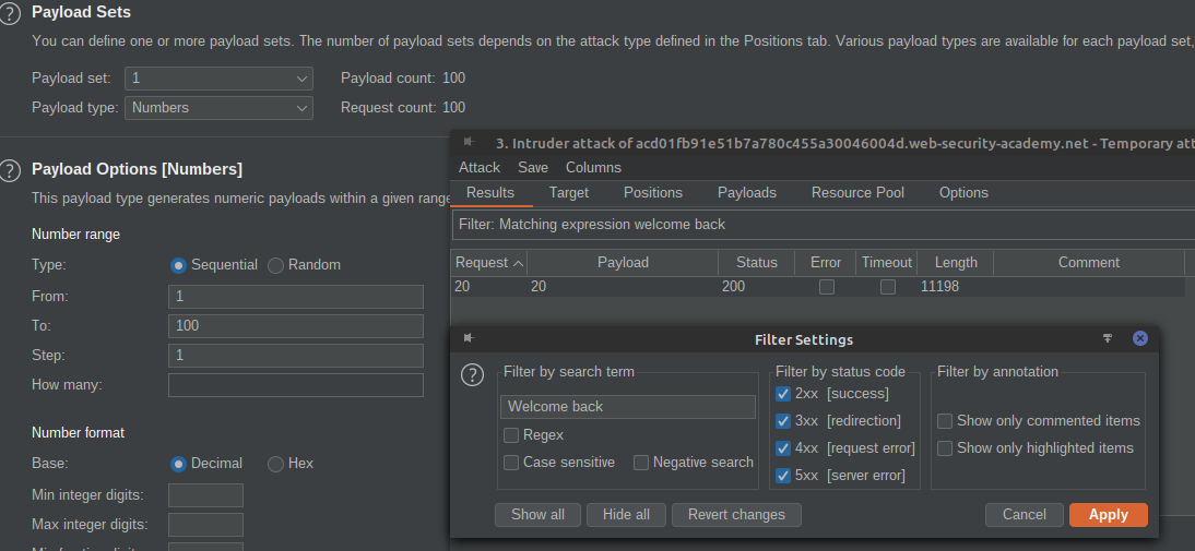 Enumerate the length of the password